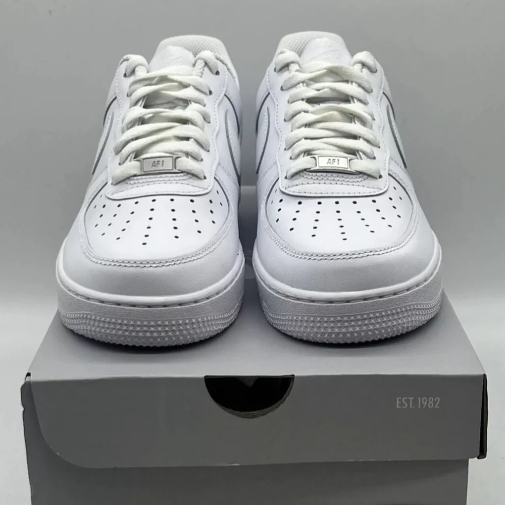 New Men's Nike Air Force One AF1 All White Triple White